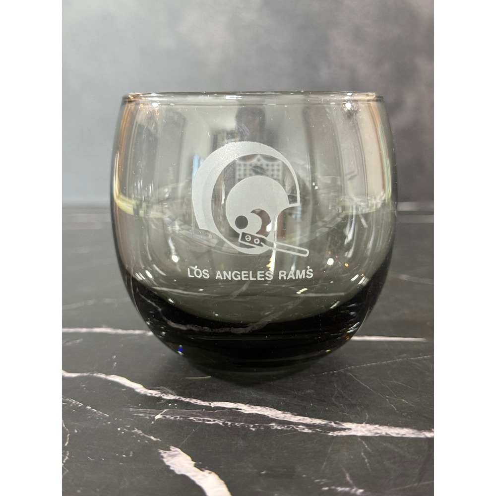 1970s Smoke Colored Roly Poly Cocktail Glass 3.25in